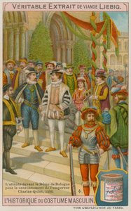 Guests Waiting Outside the Cathedral of Bologna at the Coronation of Emperor Charles V in 1536 by European School