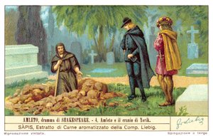 Hamlet contemplating the skull of Yorick by European School