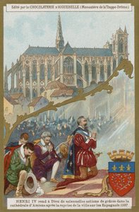 Henry IV of France praying in Amiens Cathedral after the recapture of the city from the Spanish, 1597