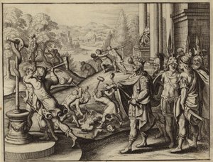 Hezekiah, King of Judah, Restoring the Temple of Jerusalem and Destroying the Idols by European School