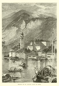 Island of St Giulio, Lake of Orta by European School
