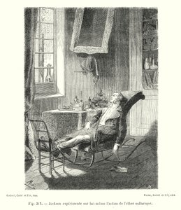 Jackson Experimenting on Himself with the Effects of Sulfuric Ether (engraving)