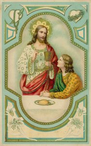 Jesus Christ Blessing a Man Taking Holy Communion by European School