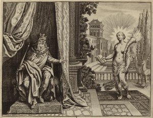 King Solomon composing the Song of Songs in ecstasy