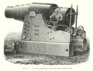 The Monster Cannon of the 1867 Universal Exposition (engraving) by European School