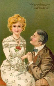 Man Holding Hand of Young Woman by European School