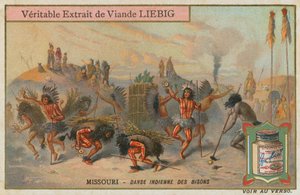 Native American bison dance in Missouri by European School