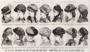 New Bonnets and Hats for Ladies and Young Ladies; Summer Models from Les Grands Magasins Du Louvre, Paris