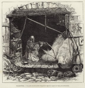 Palestine, A Jew from Jerusalem Cleaning Cotton Using an Old Method