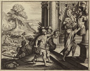 Philistines putting the head of Saul in the temple of their god Dagon by European School