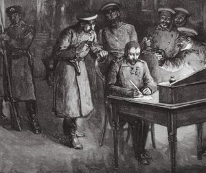 Prince Alexander Signing His Abdication by European School