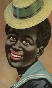 Smiling African in a Sailor Suit