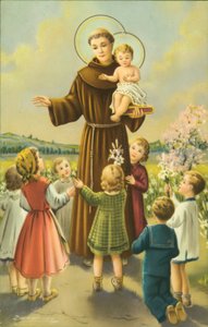 St Francis of Assisi with the infant Jesus and children