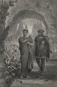 Tarquin the Proud and the Envoy of Sextus (engraving) by European School