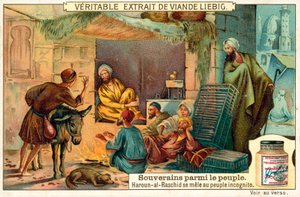 The Abbasid caliph Harun al-Rashid mingling with his people incognito by European School