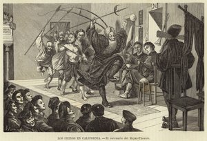 The Chinese in California - The Stage of the Theatre Royal by European School