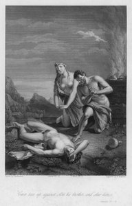 The First Death, Genesis IV, 8 (engraving) by European School