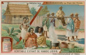 The Land of the Hova: A Hova Village and a Sedan Chair by European School