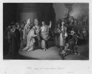 The Tribute Money, Luke XX, 24 (engraving) by European School