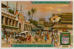 View of a Street in Bombay by European School