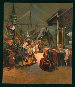 Visitors to a menagerie by European School