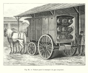 Car for Compressed Gas Transport (engraving) by European School