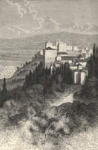 Exterior View of the Alhambra (engraving) by European School