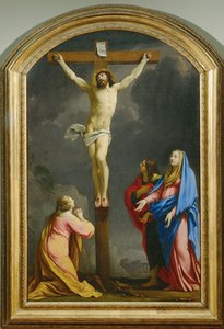 The Christ on the Cross, Between Magdalene, the Virgin, and Saint John - Crucifixion by Eustache (studio of) Le Sueur