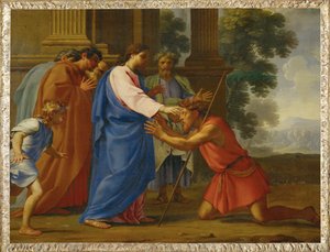 Christ Heals the Blind-Born Man by Eustache Le Sueur