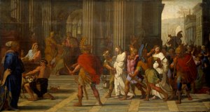 Saint Gervais and Saint Protais Brought Before Astasius, Refuse to Sacrifice to Jupiter by Eustache Le Sueur