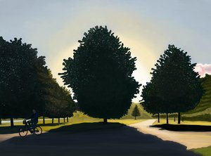 Cyclist, Dawn, Hyde Park