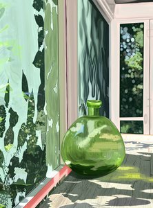 Green Vase In Screened Porch, Brooklyn