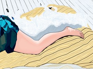 Woman and Dog Napping