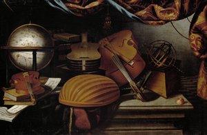 Still Life with Musical Instruments, Globe and Armillary Sphere, 17th Century