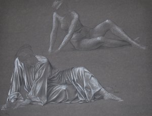 Double Study for Earthbound - Reclining Female Figure, 1897