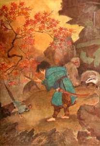 Momotaro and the Pheasant, 1912 by Evelyn Paul
