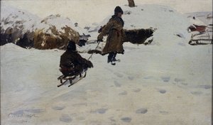 Winter, 1902 by Evgeni Ivanovich Stolitsa