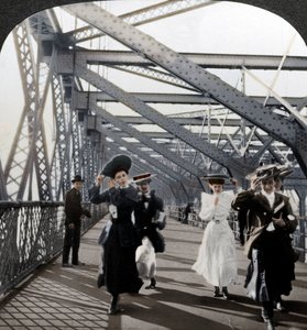 The Promenade, Williamsburg Bridge, New York, USA, c1900s by Excelsior Stereoscopic Tours