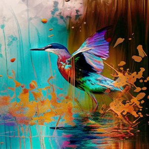 Abstract Bird, Inspired by Claude Monet by F. Abderrahim