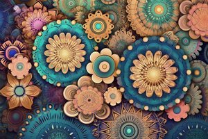 Colorful Mandala Flower, A Garden of Vibrant Beauty