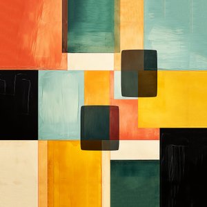 Abstract Square Compositions Painting Pattern Design, Wall Art