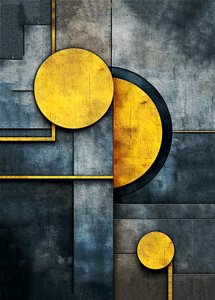 Cacophony of Abstract Geometric Shapes, Wall Art Print