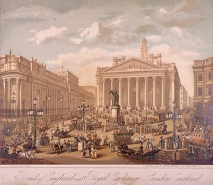 Bank of England and Royal Exchange, London by F Appel