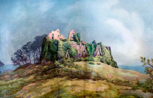 Oystermouth Castle, Near Swansea, Wales by F. C. Varley