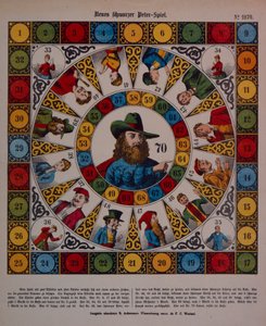 Game of Schwarzer Peter, or Black Peter, broadsheet published by Ackermann, Wissembourg