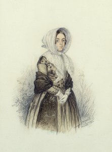 Portrait of a Young Lady in a Bonnet with White Gloves