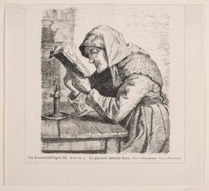 An Old Woman Reading by F. Hendriksen