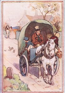 As they were moving away his mother ran out of the gate, illustration from David Copperfield, 1914