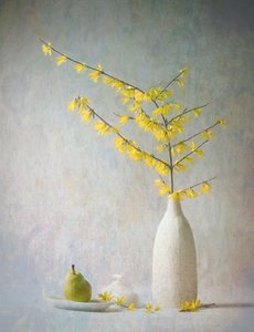 Yellow Flowers and Pear by Fangping Zhou