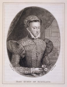 Mary Queen of Scots (1542-87) (engraved by George Vertue) by Federico (after) Zuccaro
